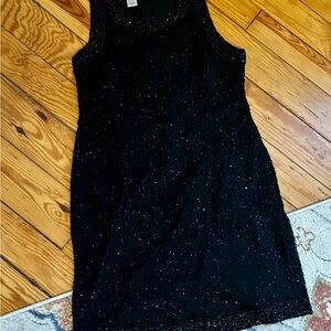 Laurence Kazar Black Sparkle Mini Dress